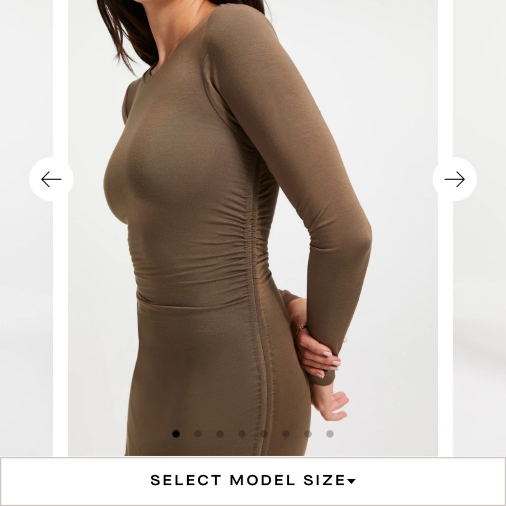 Good American ruched midi dress